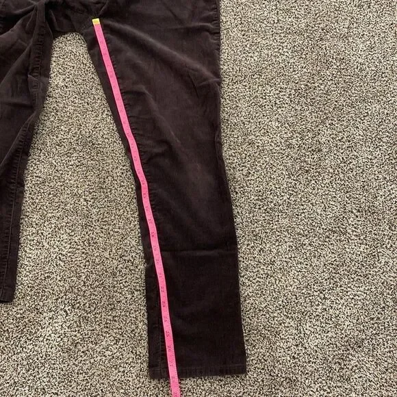 EILEEN FISHER 4 Brown Pinwale Corduroy Cotton Tencel Tapered Ankle Pants Stretch - Picture 13 of 16